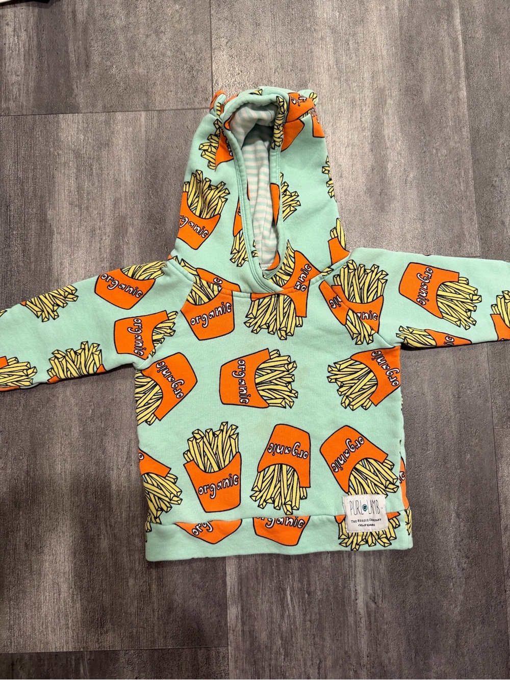 Purl Lamb Mint Hoodie with  French Fry Print